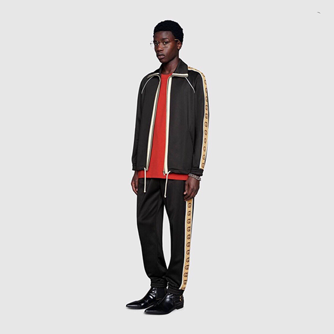gucci oversized inter‑g stripe side‑tape full zip track jacket